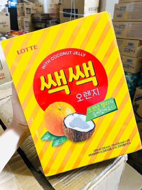 1 thùng 12 lon nước cam dừa Hàn quốc date t8