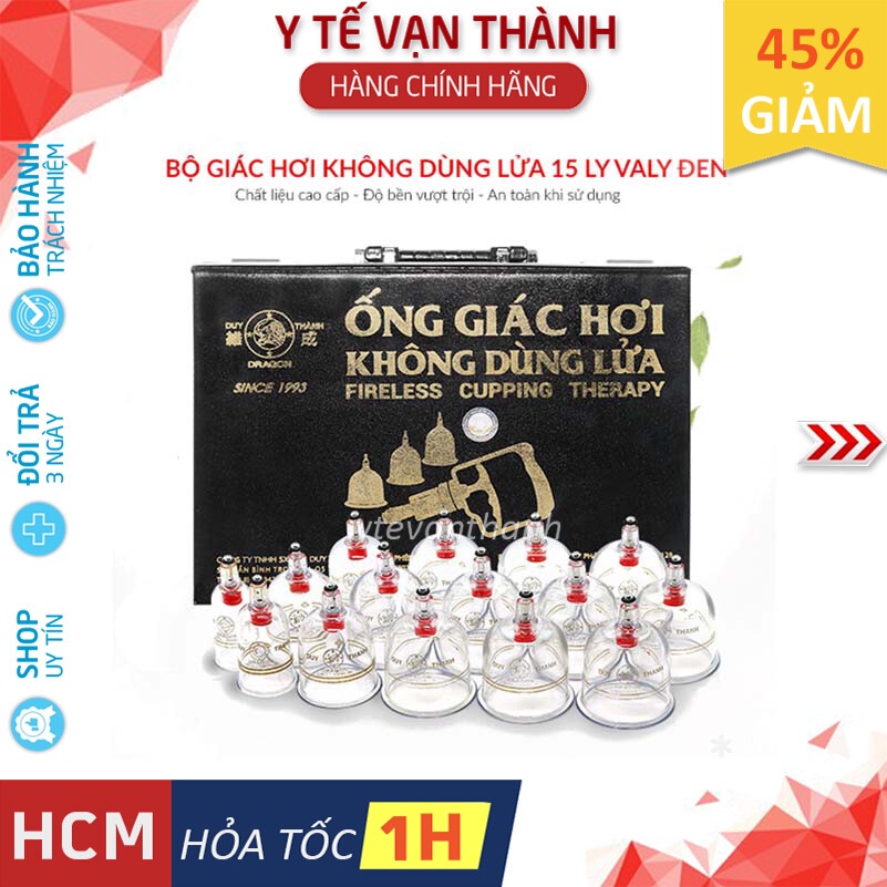 ✅ [BH 1 Năm] Bộ Giác Hơi Không Dùng Lửa: Duy Thành Vali Đen 15 Ly -VT0083