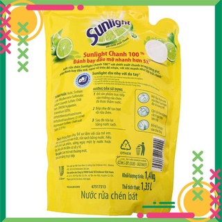 Nước rửa chén/bát Sunlight Chanh túi 1.4kg