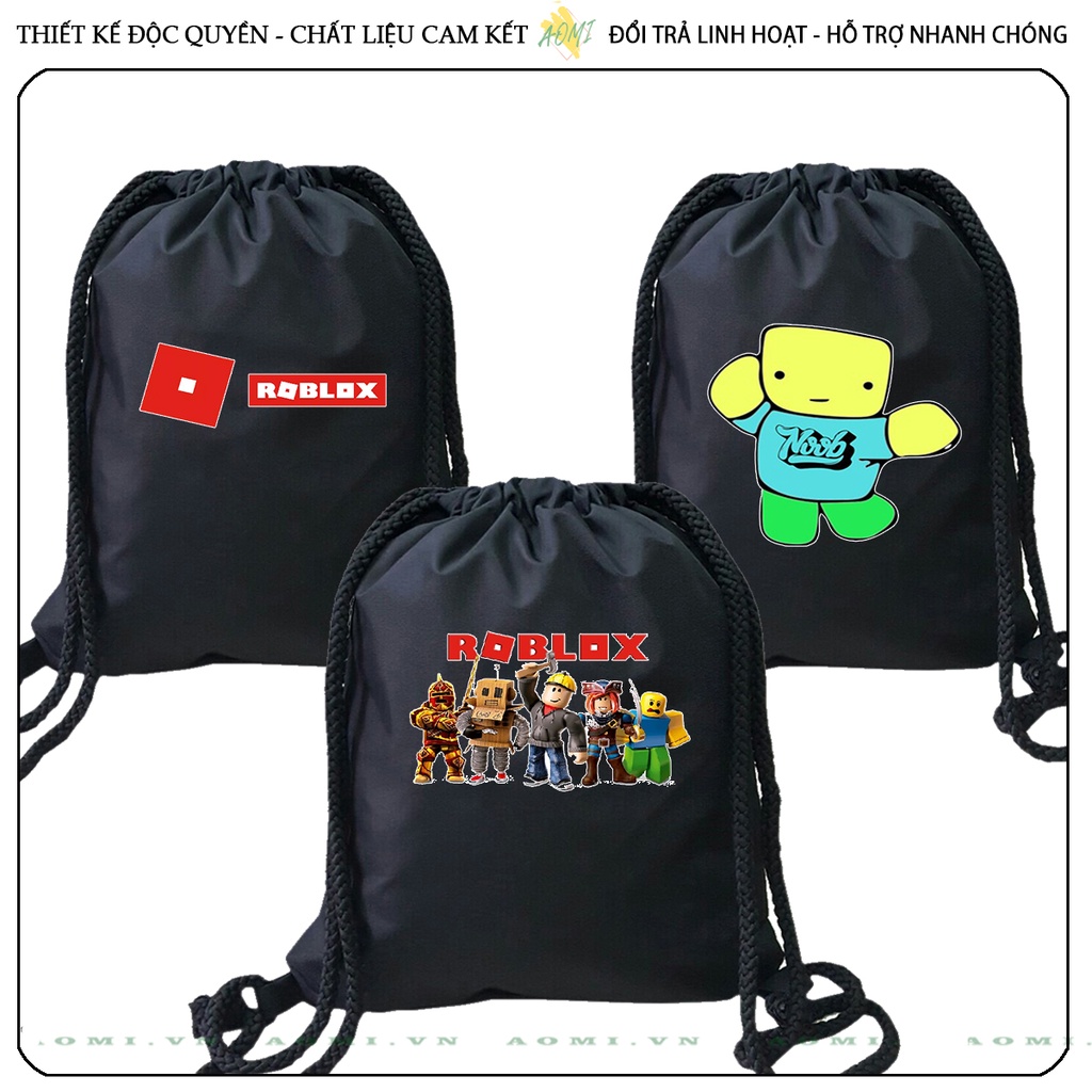 BALO MINI robloxing game AOMIVN DÂY RÚT ĐEO VAI 33x38cm NHỎ XINH UNISEX CHẤT CANVAS CUTE TIỆN ÍCH DU LỊCH DẠO PHỐ