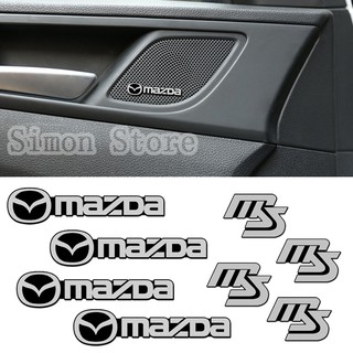 Set 4 Miếng Dán Trang Trí Cho Loa Xe Ô Tô Mazda Ms Speed Cx-5 Cx30 6 Cx5 323 626