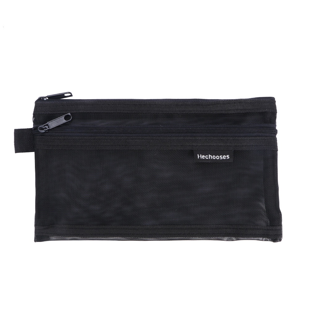 Ellen Túi Lưới Đựng Bút Bằng Nylon 2 Lớp Trong Suốt Sức Chứa Lớn Đơn Giản Cho Học Sinh / Văn Phòng