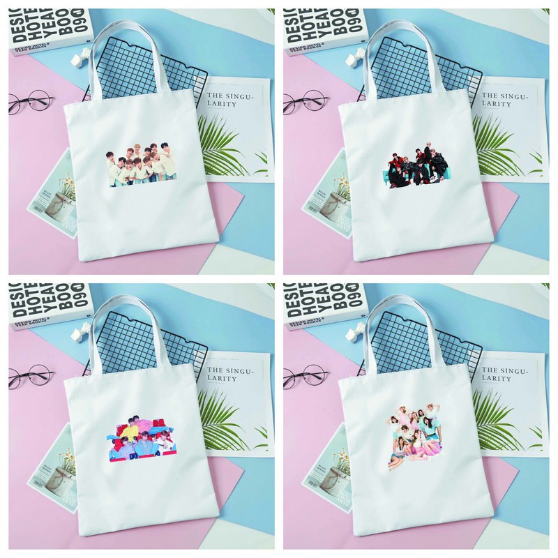 Túi tote vải trắng in hình TXT GOT7 SNSD RED VELVET idol kpop