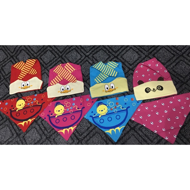 Set khăn mũ in hình mỏ vịt