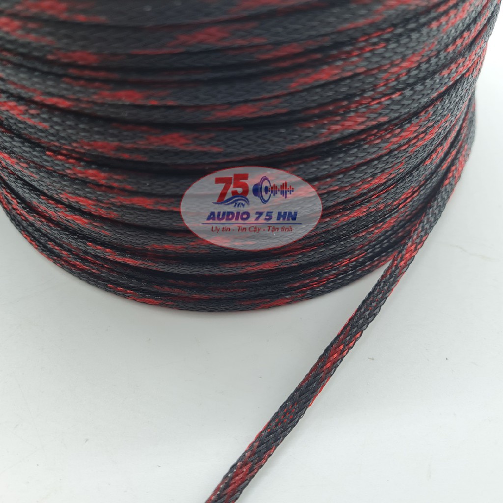 01 met Dây xác rắn vải bọc ngoài dây âm thanh, dây điện, dây tín hiệu phi 6mm nhiều màu