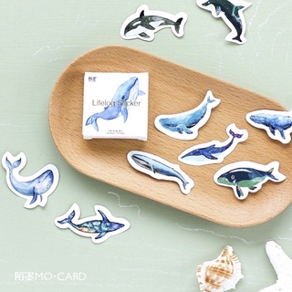 Hộp 45 Miếng Dán Sticker Cá Voi Trang Trí Sổ
