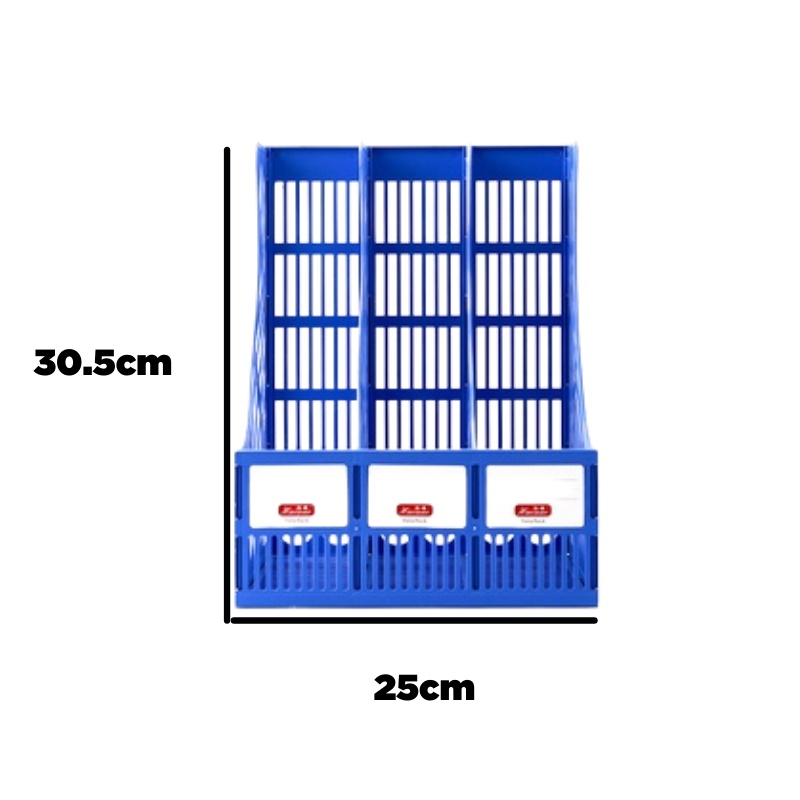 Kệ đựng tài liệu văn phòng phẩm để bàn loại 3 ngăn màu Xanh Biển-1 cái- HR 312