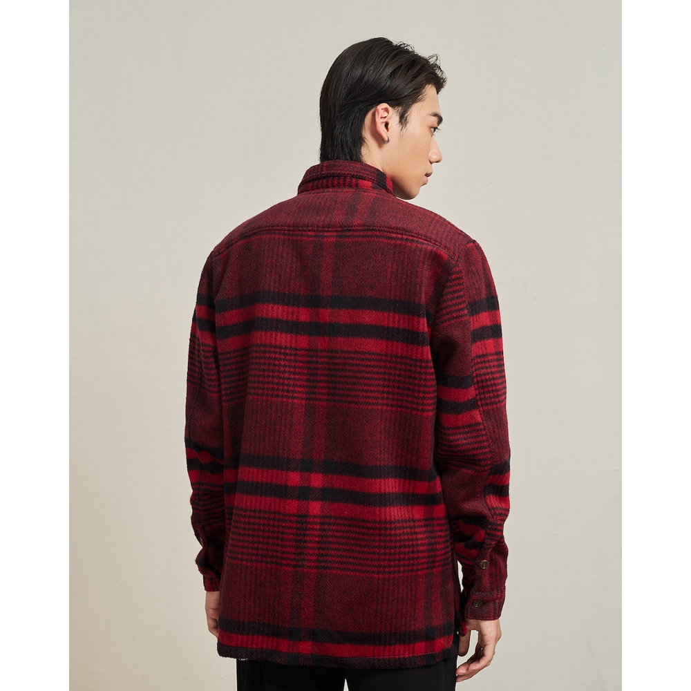 Áo sơ mi flannel nam mềm mịn Highway  Hudson kẻ đỏ
