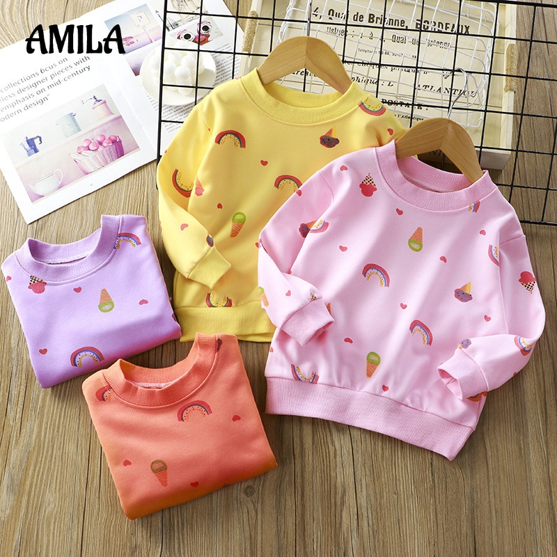 Áo sweater AMILA phong cách Hàn Quốc thời trang xuân thu cho bé gái