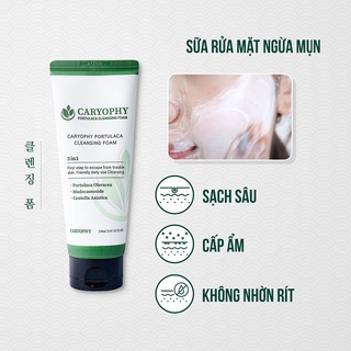 Combo chăm sóc da mụn Caryophy Portulaca (sữa rửa mặt 150ml serum 10ml)