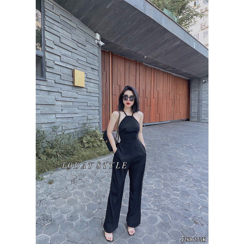 Jumpsuit dài hở lưng Today Style J268 vải dày dặn