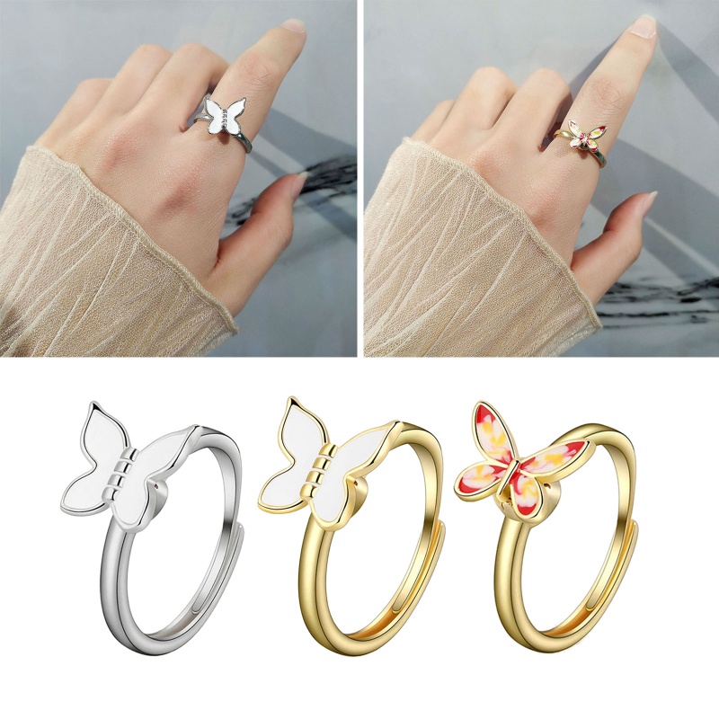Nhẫn Mở Hình Bướm Có Thể Điều Chỉnh Kích Cỡ Dành Cho Bạn Gái