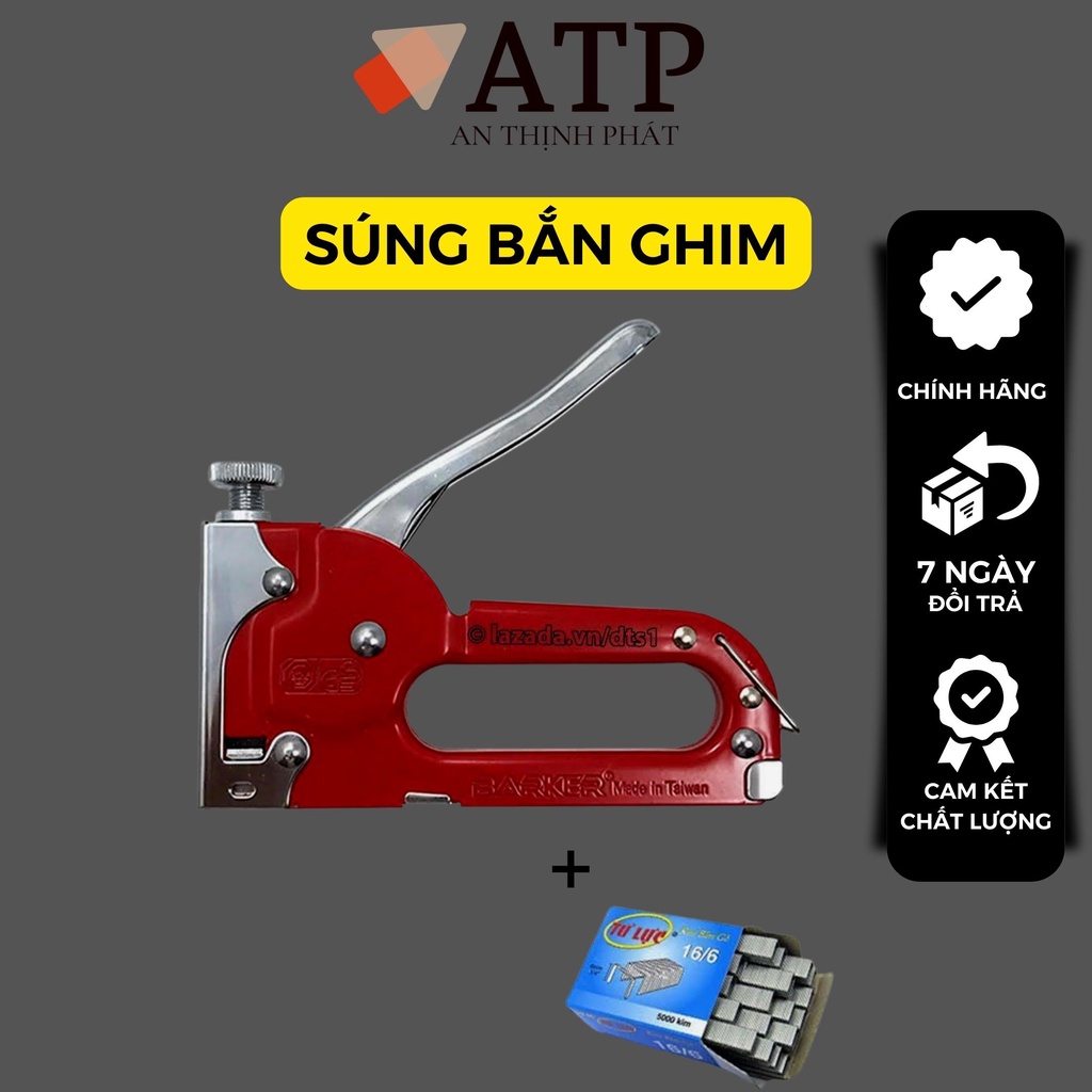 Súng bắn ghim - Kìm bắn đinh ghim BAKER - Tặng hộp 50 ghim 16/6