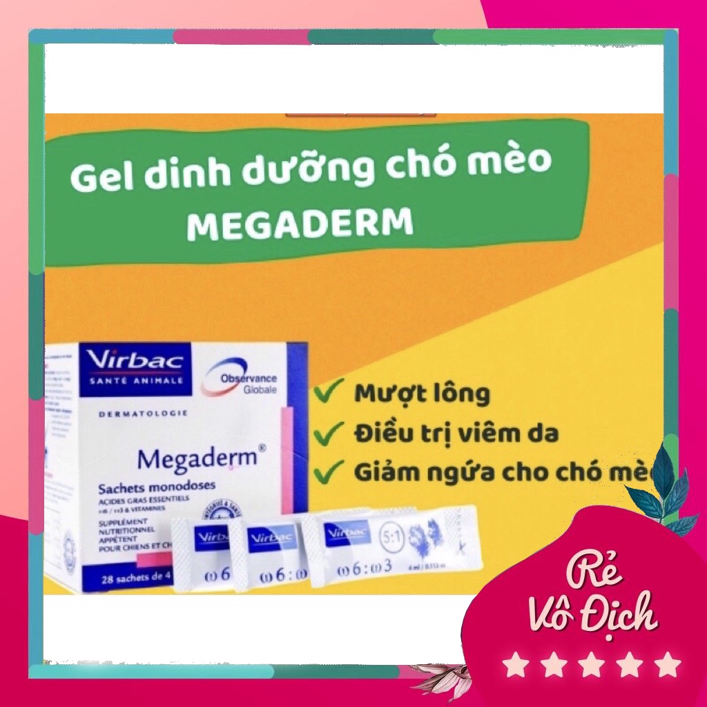 [Gói lẻ giá rẻ] Gel dinh dưỡng giúp nhanh dài, mượt, dày lông Megaderm Virbac