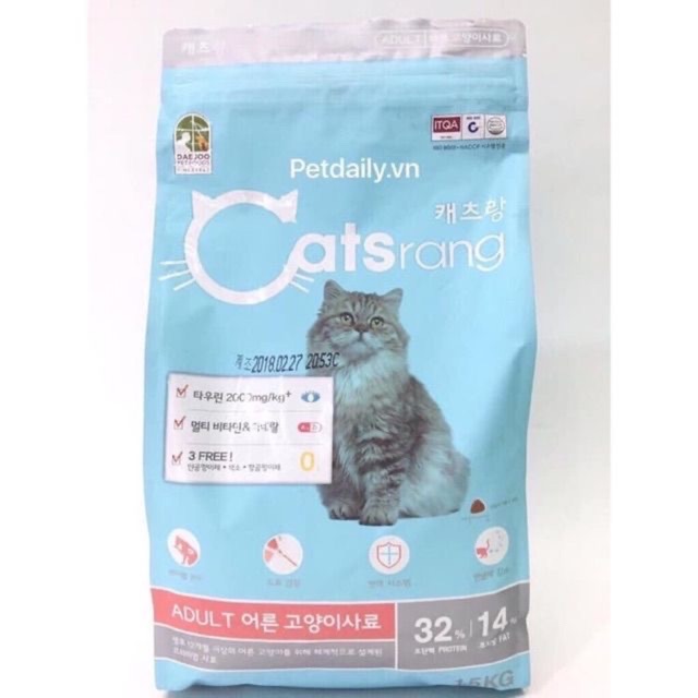 Thức ăn hạt Catsrang Adult Hàn Quốc cho mèo trưởng thành 1,5kg