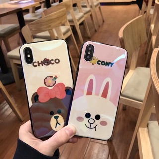 Ốp bóng xà cừ brown - cony iphone 6 plus / 7 plus / iphone X