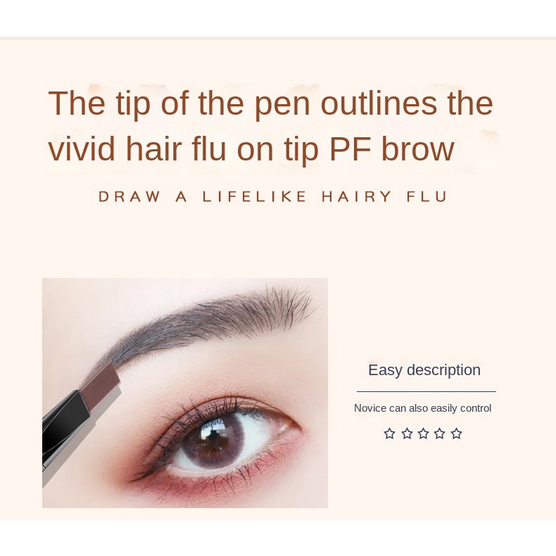 Bút Chì Kẻ Lông Mày Hai Đầu Hình Tam Giác Màu Vàng Siêu Mỏng Chống Thấm Nước Và Mồ Hôi Lâu Trôi Không Bị Nhòe