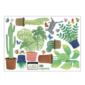 Decal dán tường, tranh dán tường cây hoa lá trang trí nhà cửa, quán cà phê hàng cao cấp - MyNa Mart