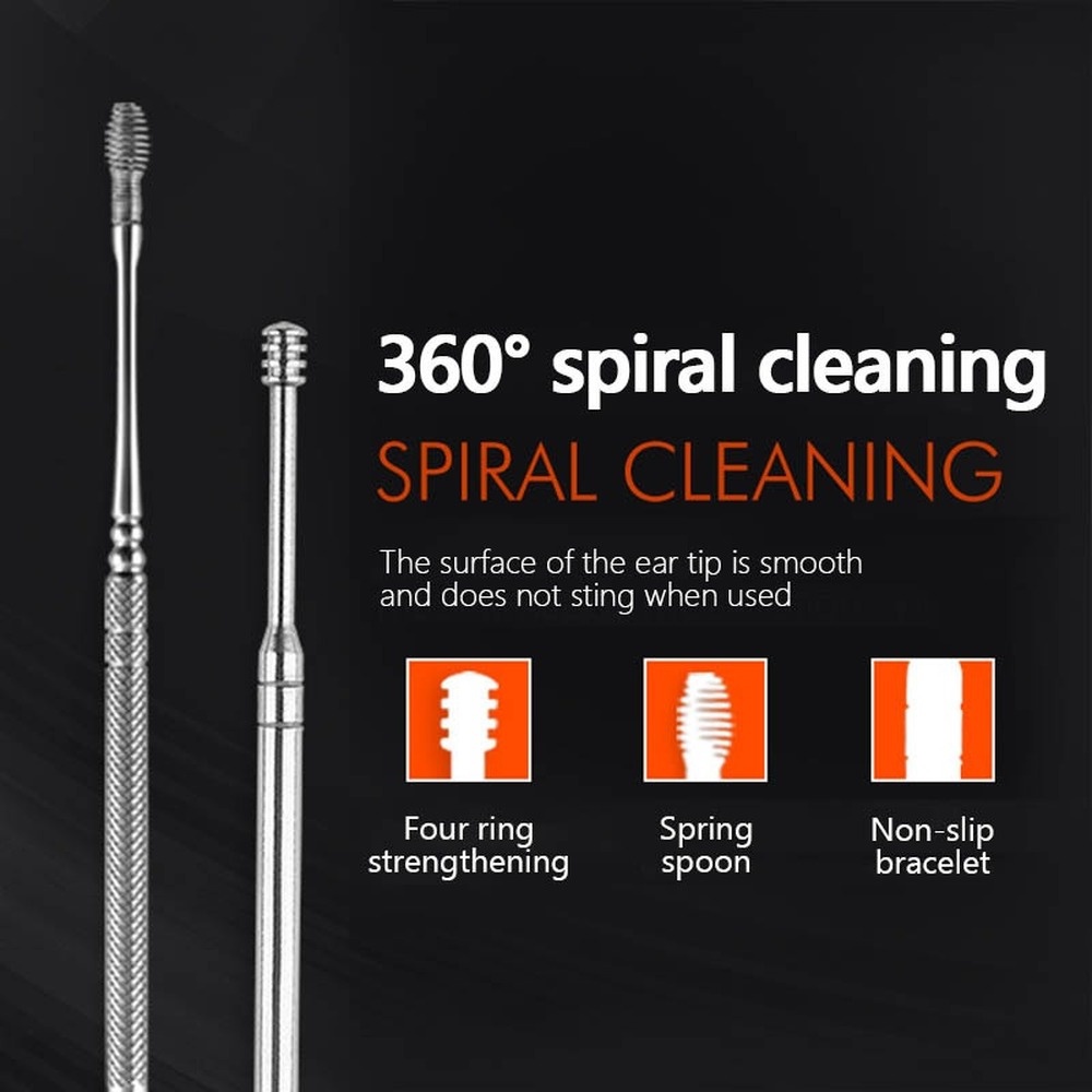 Set 6 Dụng Cụ Lấy Ráy Tai Bằng Thép Không Gỉ Tiện Lợi