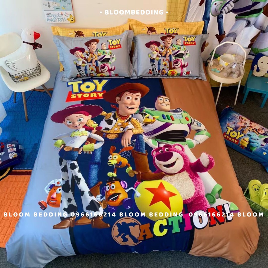 Bộ Chăn Ga Gối Cotton Disney 4 Món Cho Bé - Câu Chuyện Đồ Chơi - Toy Story