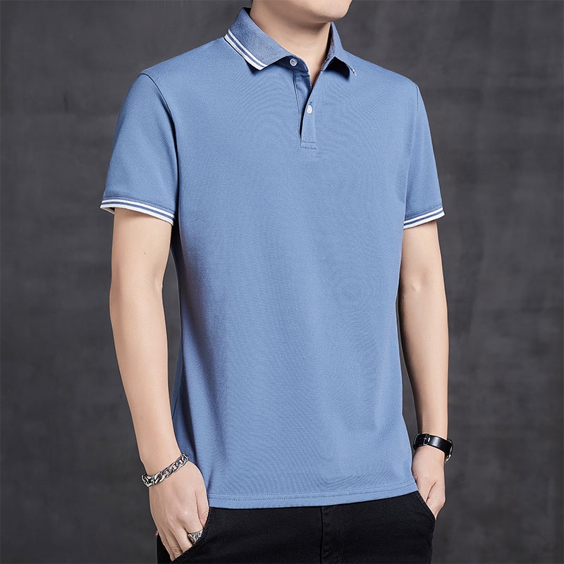 Áo polo Tay Ngắn Màu Sắc Đơn Giản Cho Nam