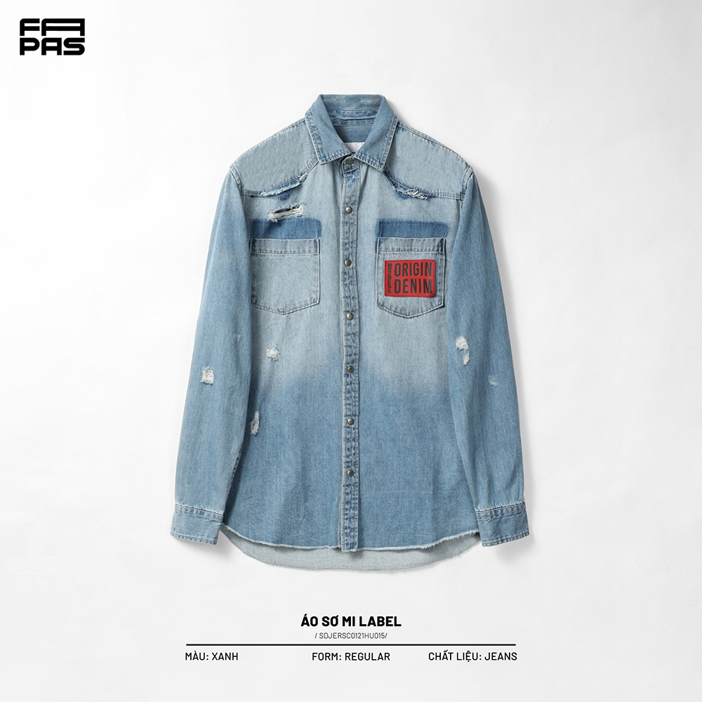 Mua Áo Sơ Mi Nam Denim Label Màu Washed Chi Tiết Rách Xước Bụi Bặm Có ...