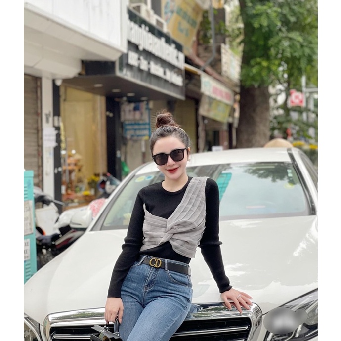 ÁO KIỂU NƠ NGỰC ÔM DÁNG CHẤT TĂM LOẠI ĐẸP MS16882