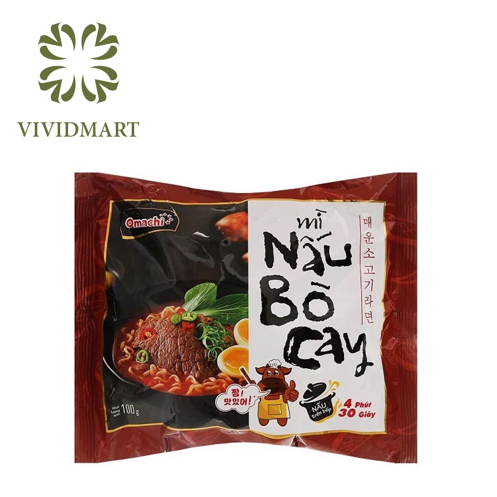 MÌ NẤU 4 PHÚT OMACHI BÒ CAY - 100gr/gói - OMACHI - MASAN
