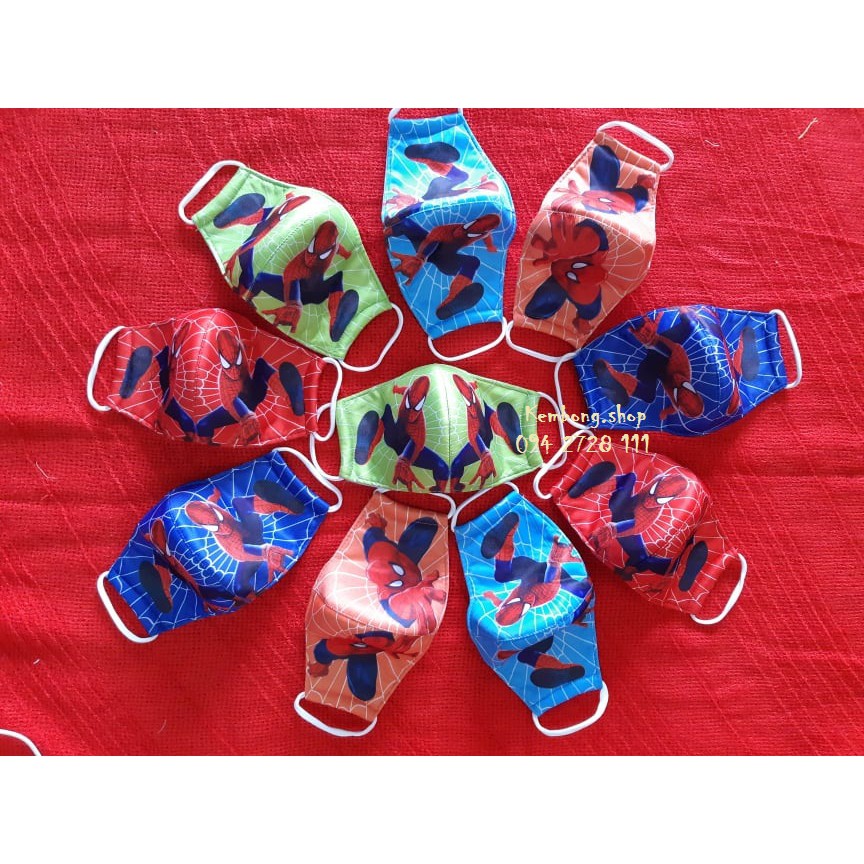 Khẩu trang Siêu nhân người nhện cho bé trai - hàng đẹp 3 lớp, | BigBuy360 - bigbuy360.vn