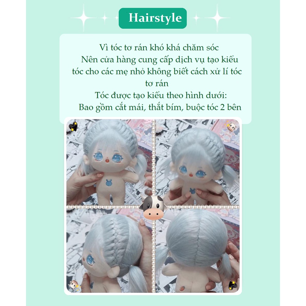 Doll 20cm Huyễn Đào Thỏ Tai Cụp Có Thể Tháo Rời