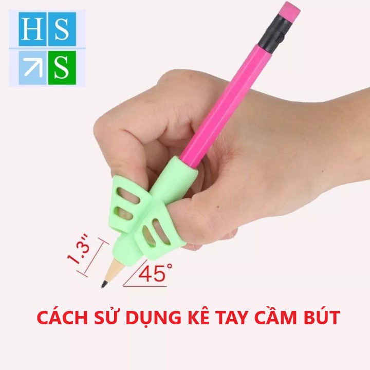 Hộp 03 KÊ TAY silicon PENCIL GRIPS đệm tay xỏ ngón định vị cho bé cầm bút tập viết đúng cách - HS Shop Thủ Đức