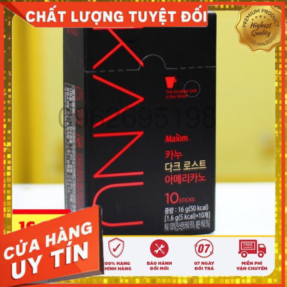 CÀ PHÊ HÒA TAN DARKROAST AMERICANO KANU MAXIM HÀN QUỐC HỘP 16G