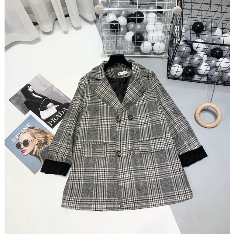 Áo dạ kẻ 4 cúc hàng quảng châu 2 lớp, Áo vest BLAZER dạ CHẤT ĐẸP TAI SHOP