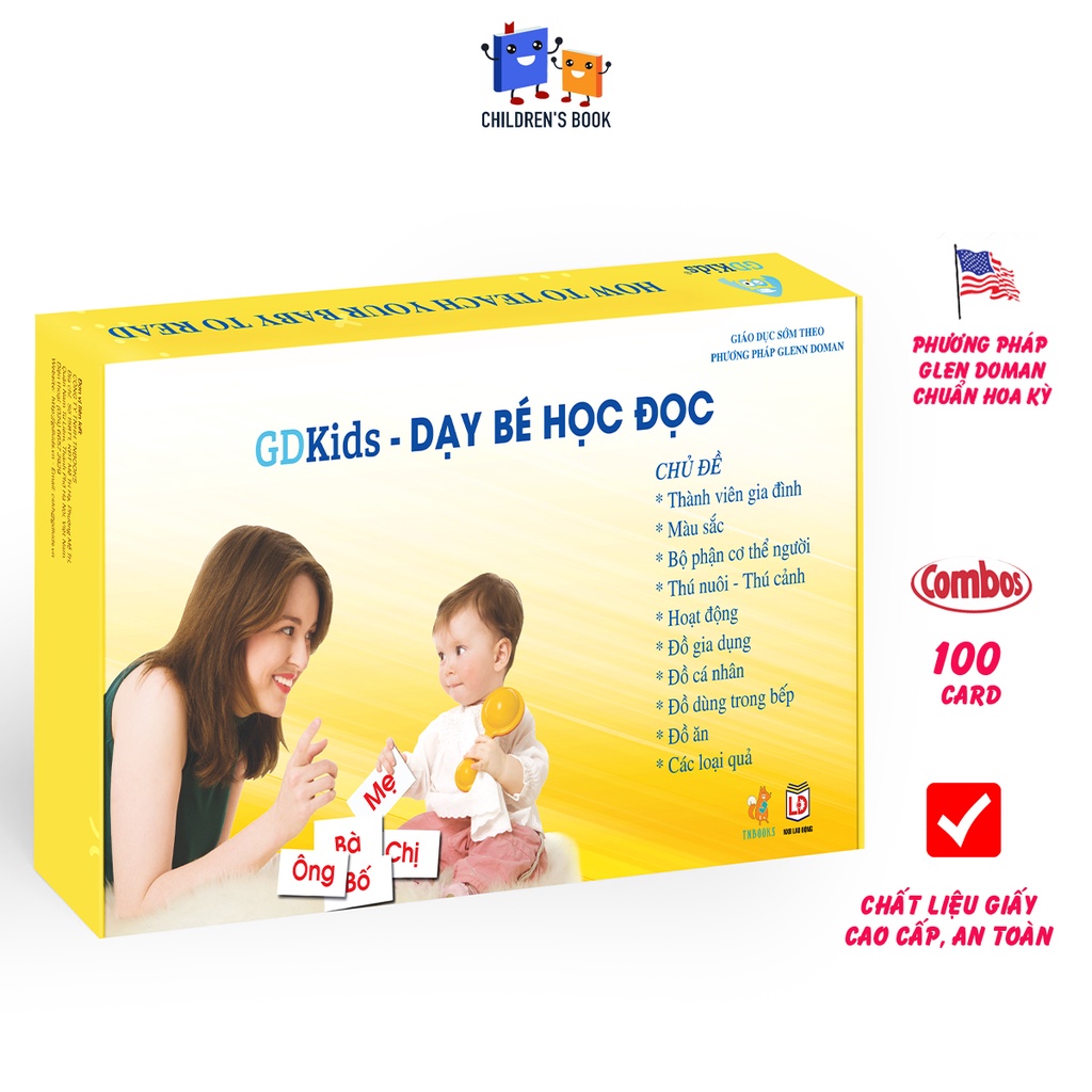 [Mã BMBAU50 giảm 7% đơn 99K] Flashcard GDkids - Giáo Dục Sớm Dạy Trẻ Học Đọc (Bộ 100 Thẻ)