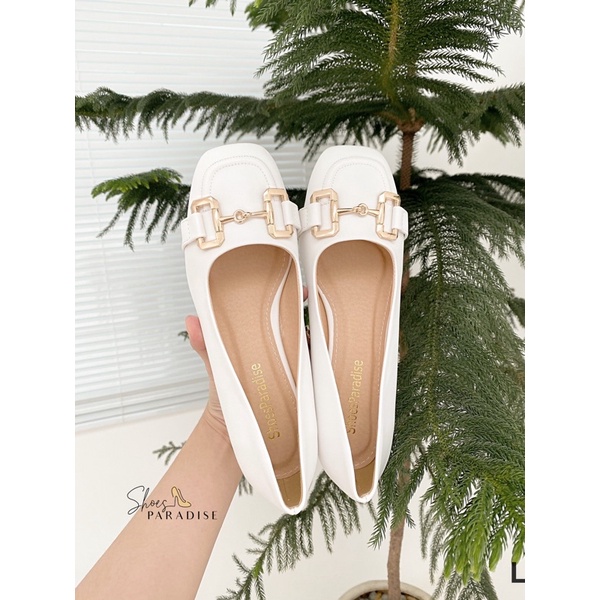 Giày cao gót bít mũi mũi vuông 3 phân nữ đế vuông 3p shoes paradise L050