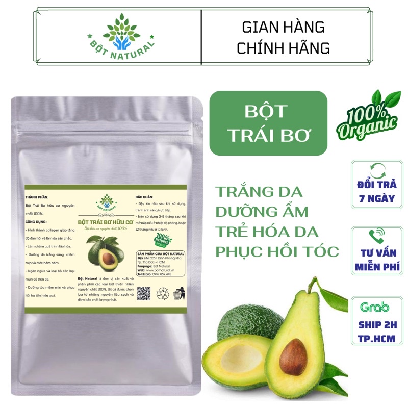 Bột bơ sấy lạnh - bột trái bơ nguyên chất 100% 200Gr | Bột Natural