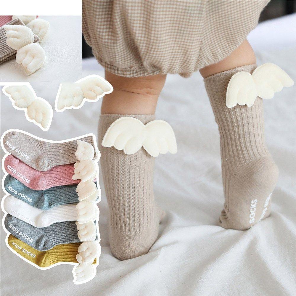 Vớ Cotton Mềm Cao Đến Đầu Gối In Hình Đôi Cánh Thiên Thần Thời Trang Hè Thu