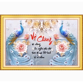 Tranh đính đá-tranh thêu vợ chồng lv191,lv3131