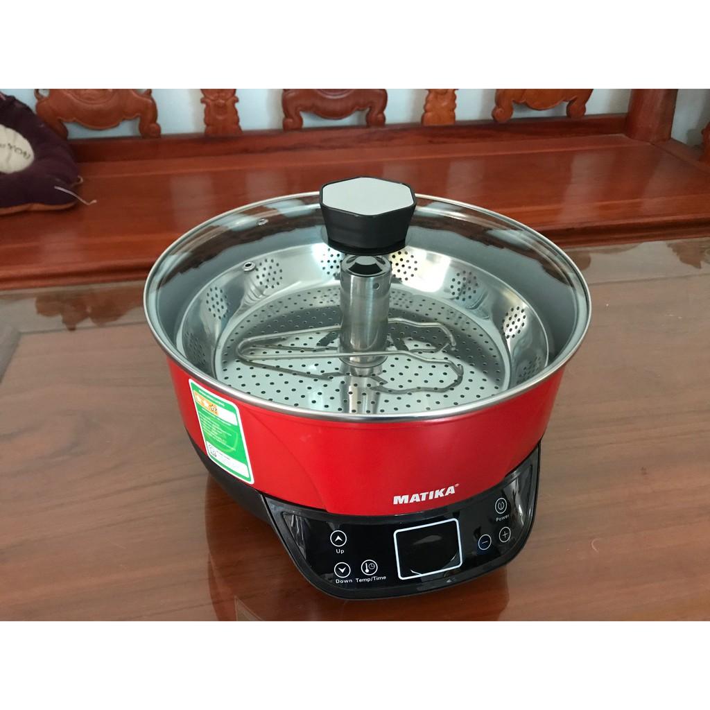 Nồi lẩu điện thang máy Matika MTK-9089 (5L) đa chức năng nấu, nâng hạ thực phẩm thông minh