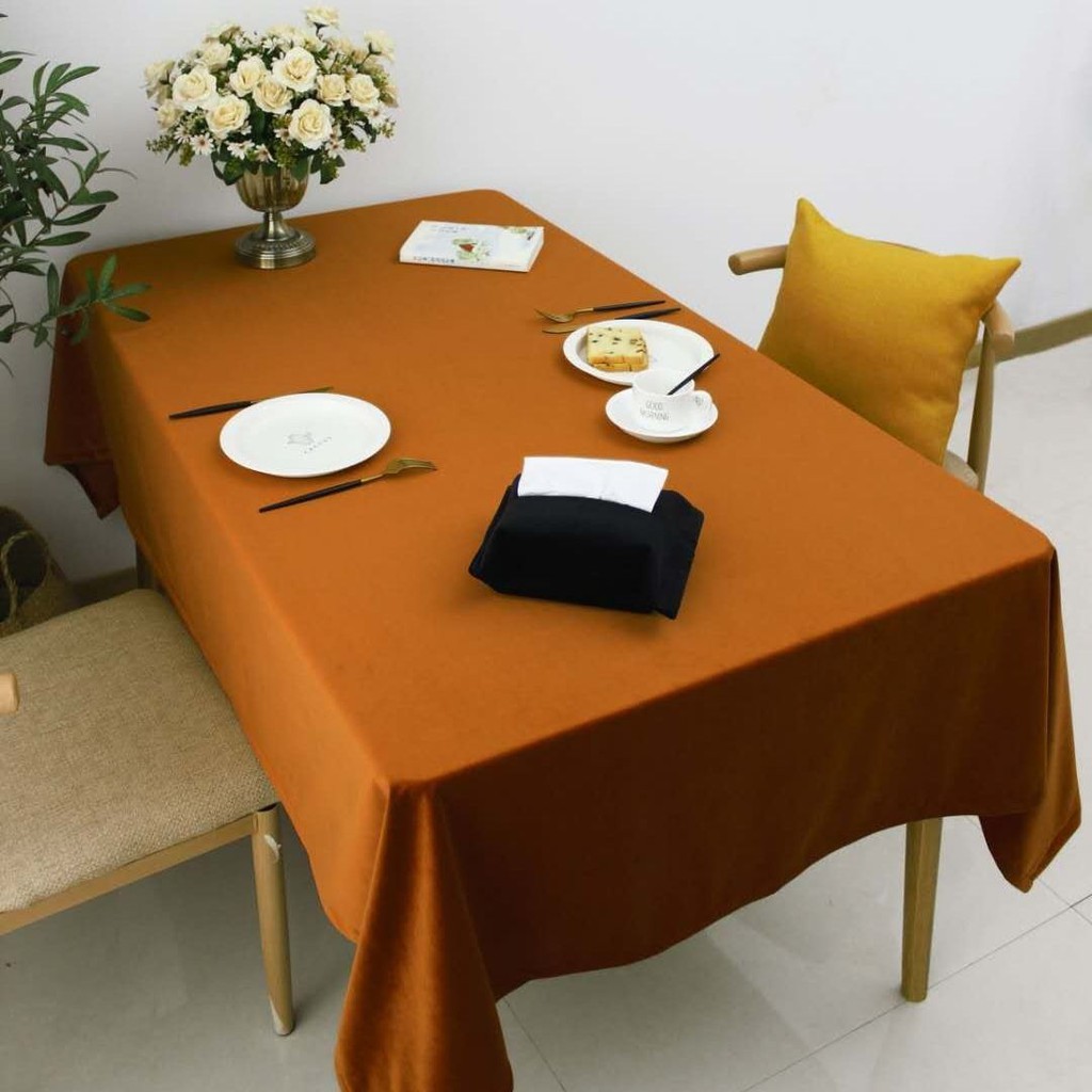 Bán trước✴■☈Khăn trải bàn da lộn cổ điển dày dặn vải nhà hàng ăn hình chữ nhật tối giản hiện đại cà phê