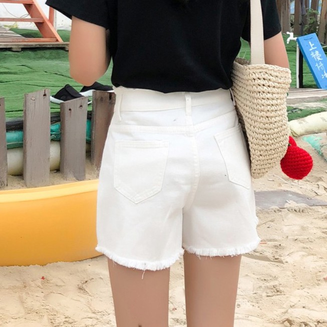 [Bán chạy] Quần shorts jean nữ lưng cao Ulzzang QNJ1