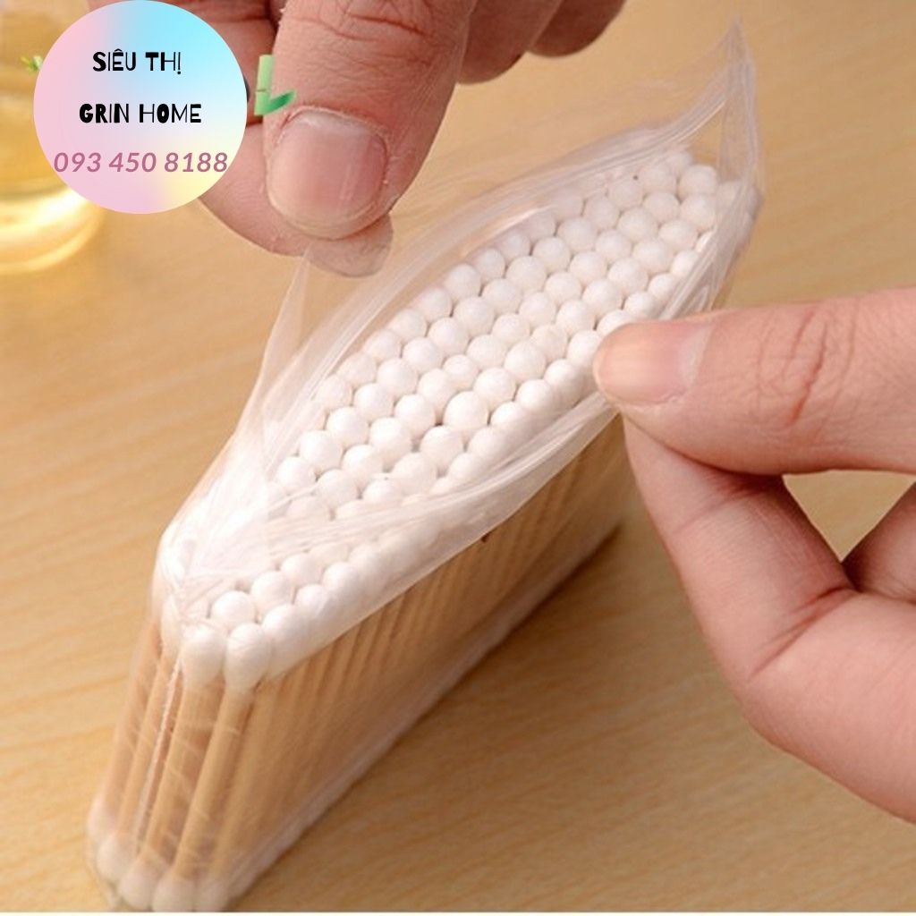 BỊCH TĂM BÔNG COTTON 100 QUE THÂN GỖ THÂN THIỆN VỚI MÔI TRƯỜNG DÙNG MỘT LẦN TIỆN LỢI