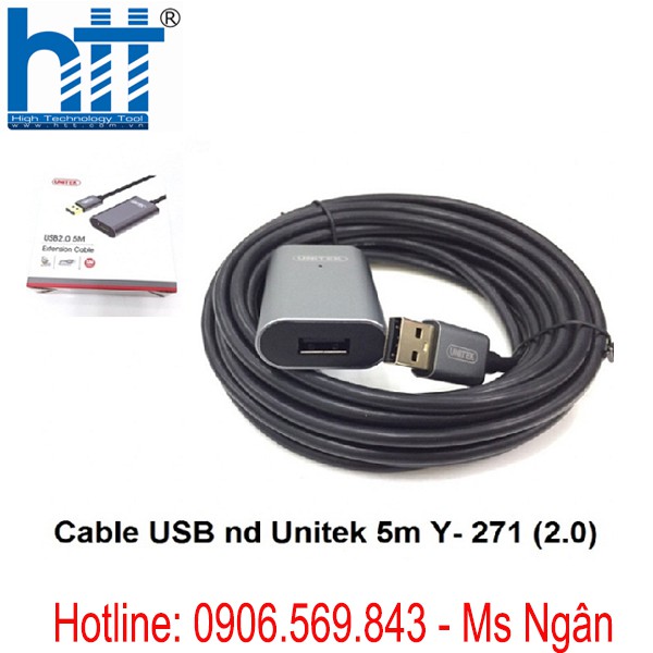 Cáp Unitek Y 271  (USB Nối dài    5m Extension)