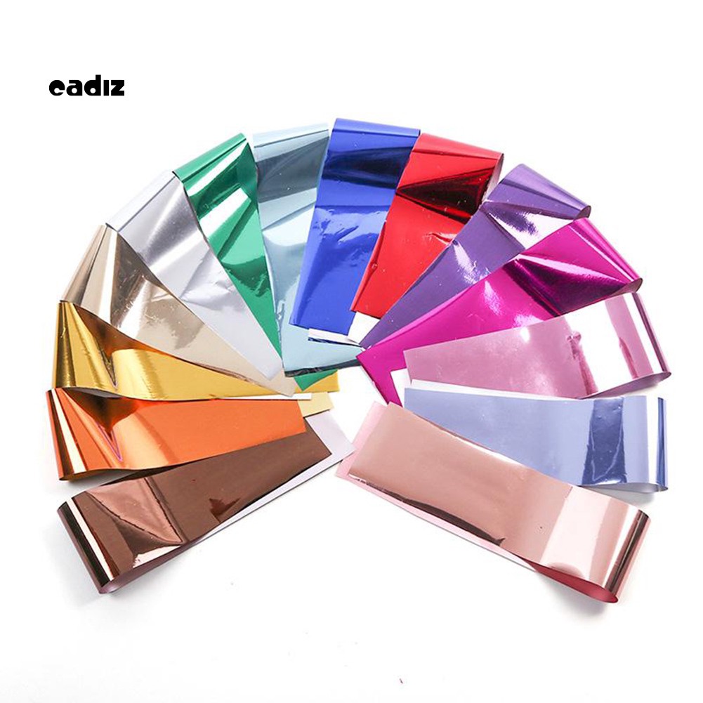 [Hàng mới về] Set 14 tờ sticker dán trang trí móng tay bằng lá thiếc thời trang