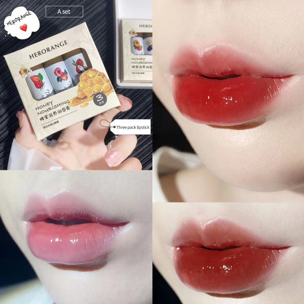[Hàng mới về] Set 3 son môi herorange dưỡng ẩm cấp nước hiệu quả