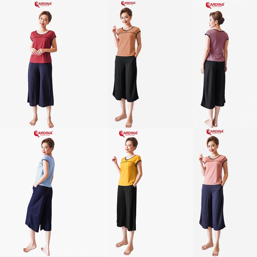 Đồ Bộ Nữ 𝐂𝐀𝐑𝐃𝐈𝐍𝐀 Chất Cotton Nhật Cao Cấp Quần Ông Sớ Áo Cộc Tay Thoáng Mát DN2
