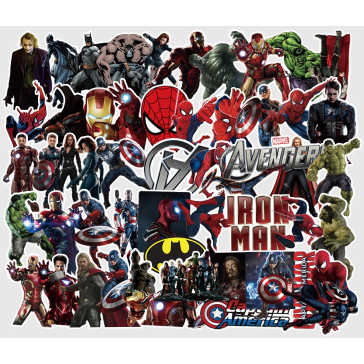 Sticker phong cách Spiderman, Avengers dán trang trí laptop, mũ nón bảo hiểm, vali, xe tay ga - DB.015