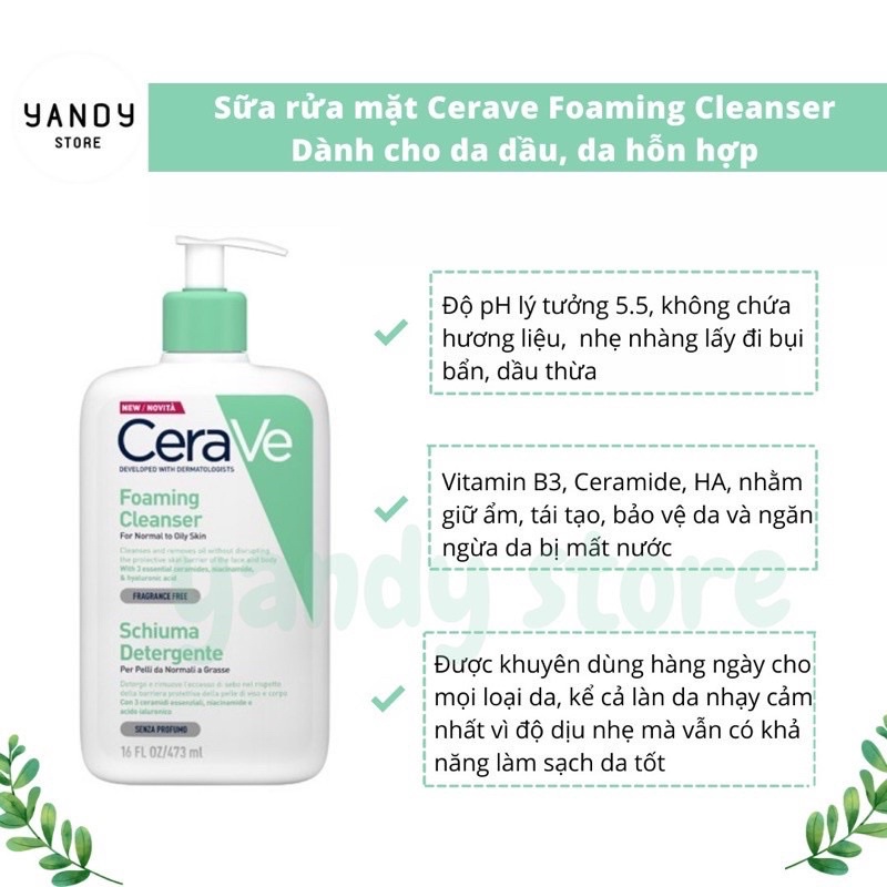 Sữa Rửa Mặt Cao Cấp Cerave (chai 236ml)