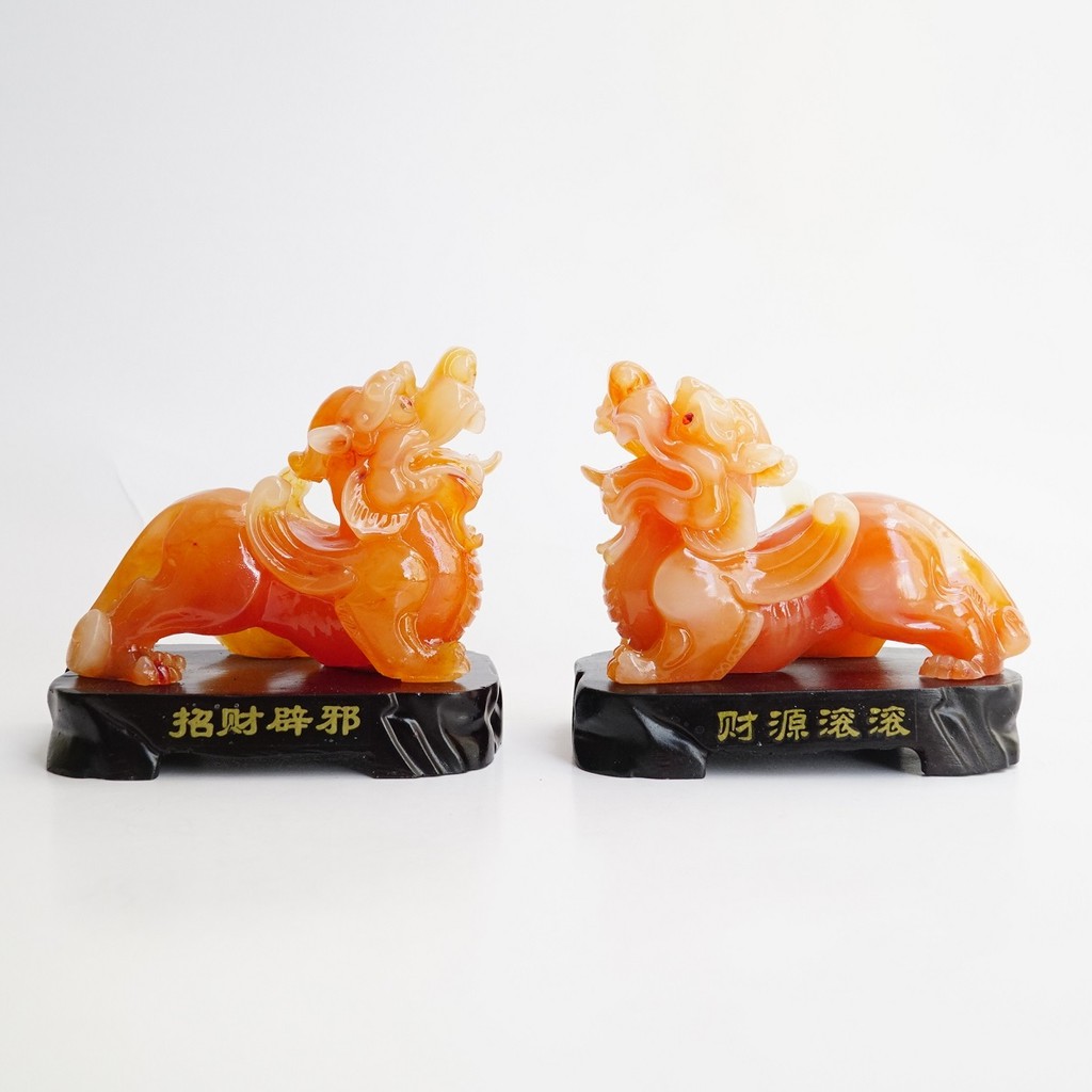 Cặp tượng Tỳ Hưu Đỏ phong thủy may mắn - Cao 10cm | BigBuy360 - bigbuy360.vn