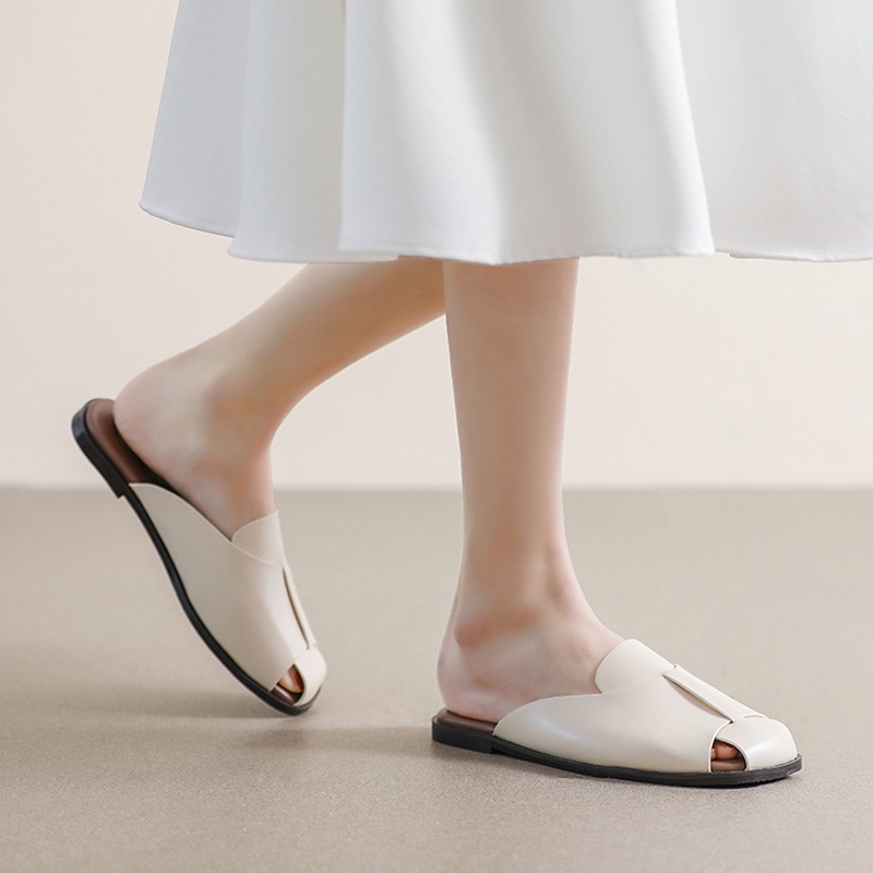 Dép Bít Mũi Phong Cách Retro Mùa Hè Mới Cho Nữ Size 34-42